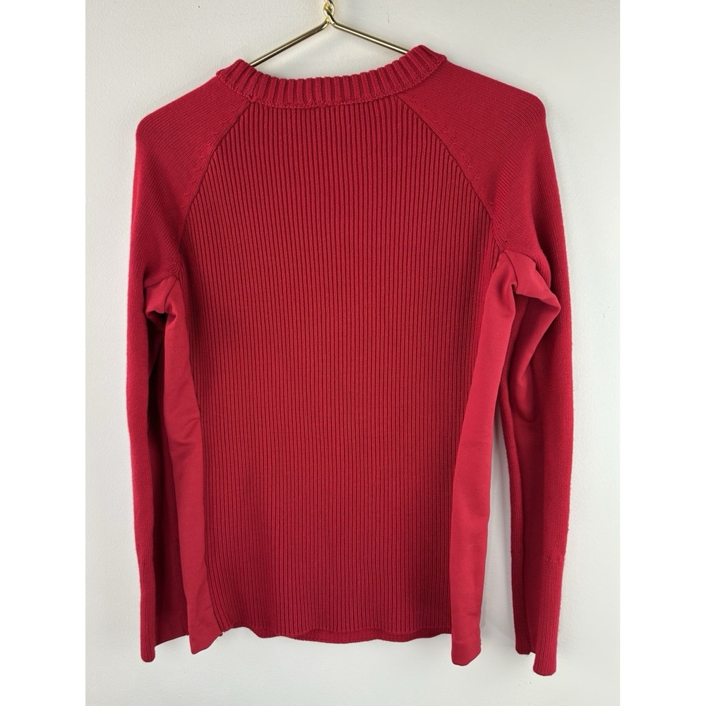 ✨2/$20 Athleta Mesa Sweater Wool Blend Radiant Red Small Raglan Ribbed Crew - Picture 9 of 11